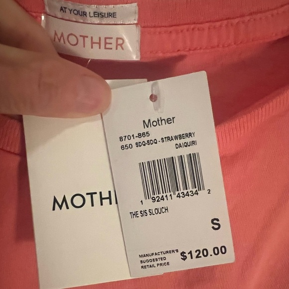 MOTHER | Strawberry Daiquiri | Slouch Cropped | Short Sleeve Tee - Picture 6 of 6